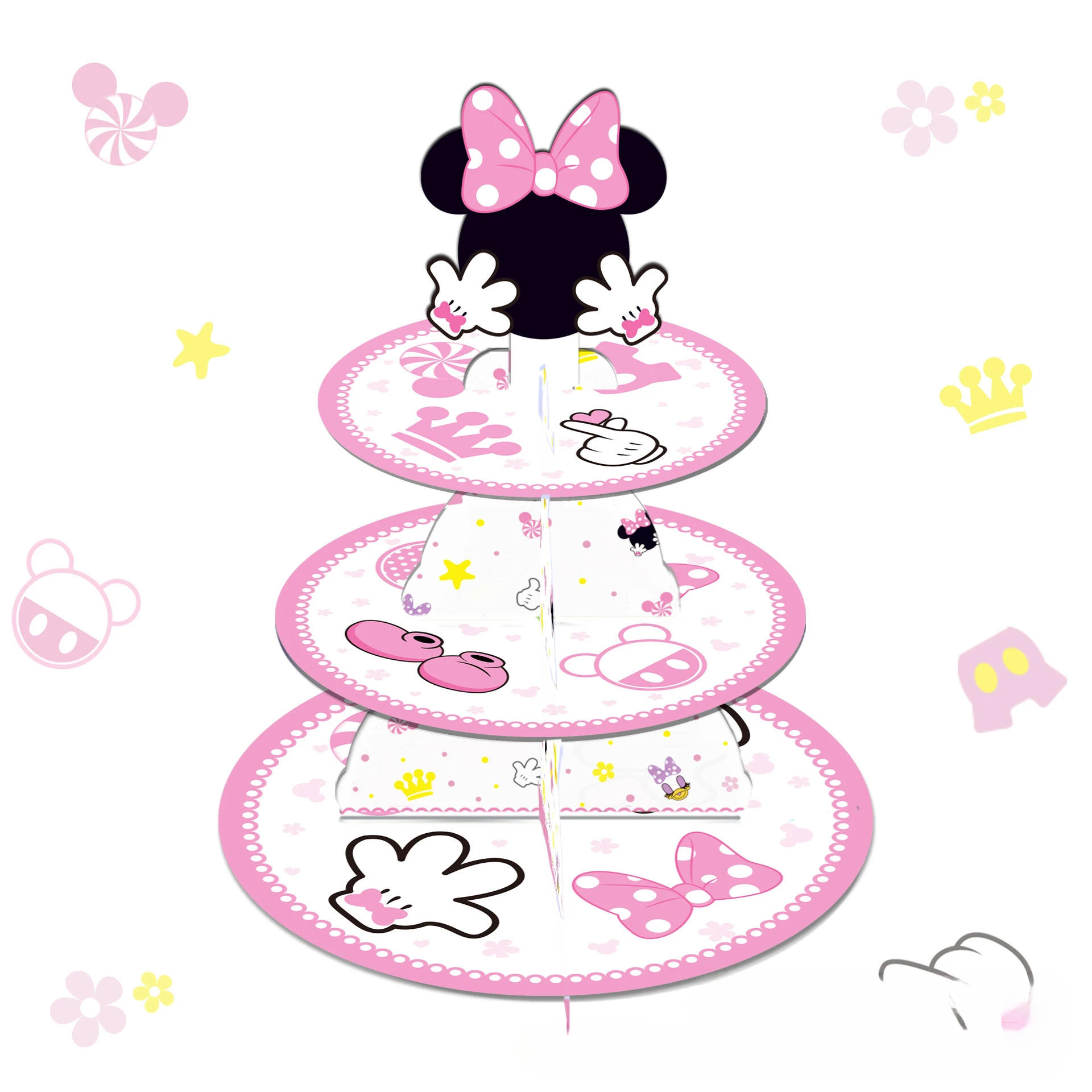 Description Picture 6 of itemChildren's birthday gift party cartoon  Mouse Mickey Minnie cake rack DIY decorative dessert tray halloween  wedding decoration