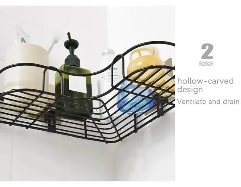 Description Picture 6 of itemToilet Storage Rack Bathroom Shelf No-Drill Corner Shelf Shower Wall Mounted Shelf Bracket Bathroom Accessory Organizer Shampoo