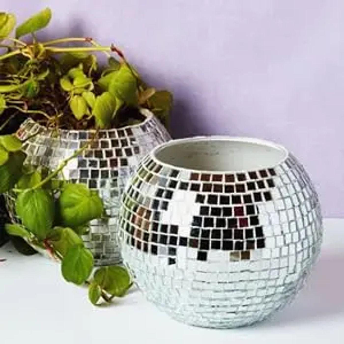 Description Picture 3 of item2400 PCS Disco Tiles, 5 x 5 mm Self Adhesive Disco Mirror Tiles,  DIY Disco Ball,  Cowboy Hat, Vase, Bottle, Interior Decoration