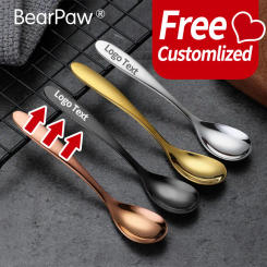 10pcs customized tea spoon,custom coffee spoon,free customization dessert ice cream spoon, tableware Tools with custom logo