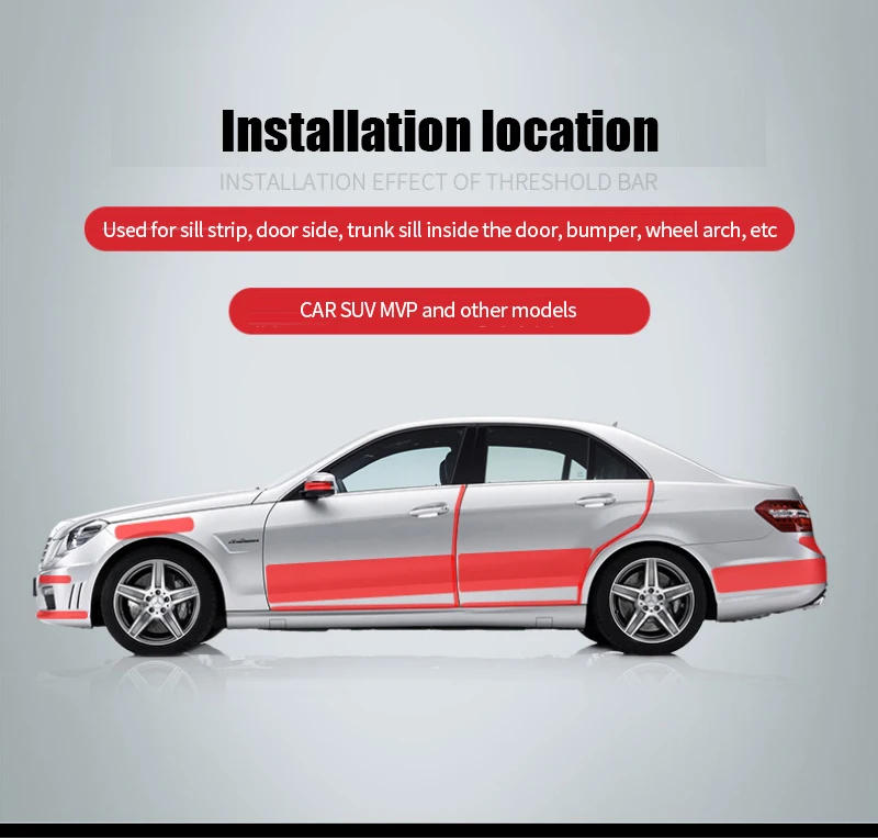 Description Picture 6 of itemTransparent Carbon Fiber Car Threshold Portector Moulding Strip Trim Bumper Strip Door Sill Film Anti Scratch Guards Car Sticker