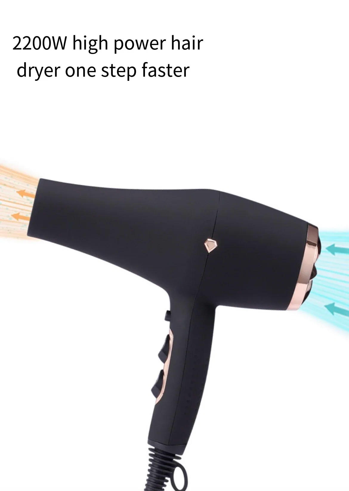 Description Picture 3 of itemProfessional 2200W High Power Hair Dryer Hair Salon Negative Ion Hair Care Blow Dryer Fast Drying Styling Tools