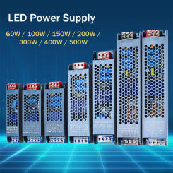 12V 24V LED Power Supply AC to DC Transformer 60W 100W 200W 300W 400W Super Thin Converter for LED Strip Light Bulb LED Driver