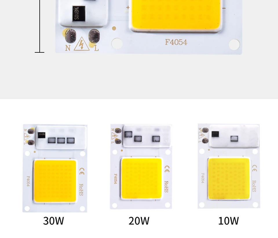 Description Picture 5 of itemLED Chip 10W 20W 30W AC 220V COB Chip Smart IC No Need Driver LED Bulb LED Lamp Beads Flood Light Spotlight Diy Lighting F4054