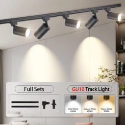 Full Set Track Light Led Ceiling Rail Lights Replaceable GU10 Bulb Track Lamp Led Spotlight Living Room Decor Bedroom Led Spot