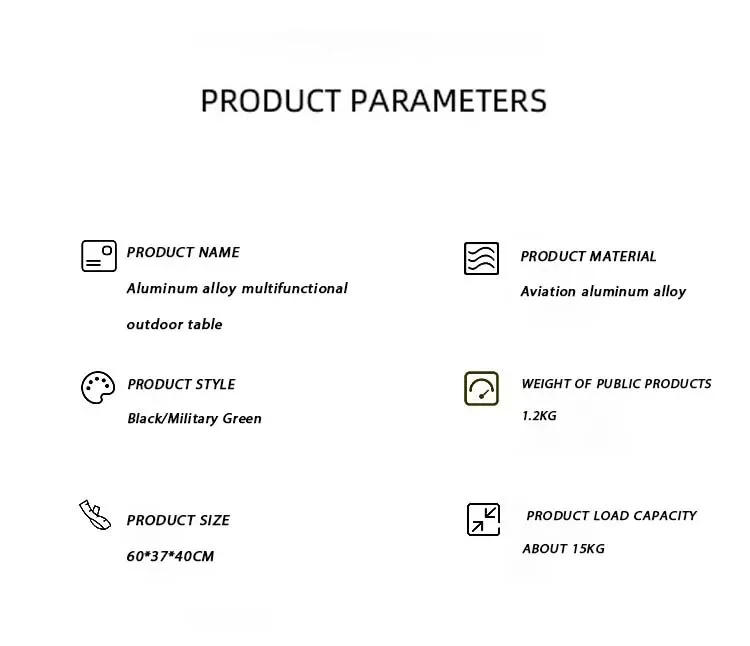 Description Picture 3 of itemTARKA Foldable Camping Table Portable Aluminum Alloy Folding Table Lightweight Picnic Fishing Outdoor Table