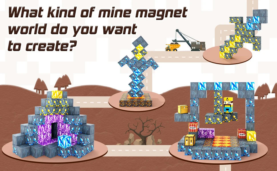 Description Picture 3 of itemMagnetic Building Blocks Mine World Magnet Cube Set for Boy Girl Kid Age 3+ DIY Model Children Stem Minecraft Sensory Toy Gift