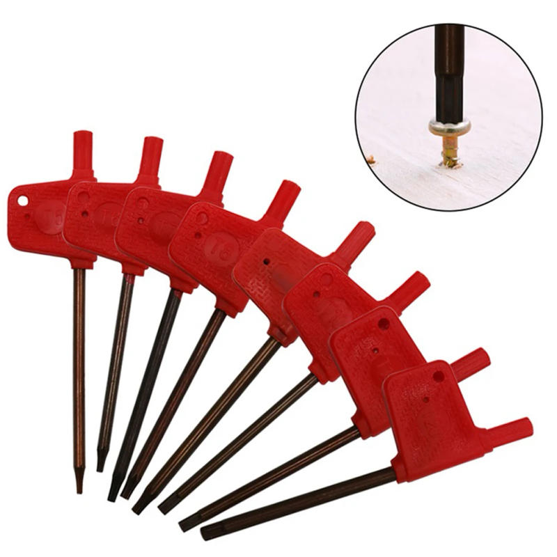 Description Picture 4 of item10pcs Red Flag Type Torx Screwdriver Wrench T5 T6 T7 T8 T15 T20 Torx Screw Wrench Spanner T Wrench Screwdriver Power Tool