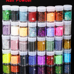 32 Pots Chunky Holographic Glitter,  Reflective Body Glitter for Eyes Face Cheek Hair Nails Lips, Festival Cosmetic Glitter Spar