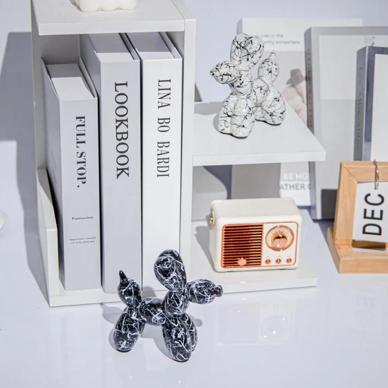 Description Picture 2 of item2025 Creative Ceramic Balloon Dog Statue Puppy Art Home Decor Figurines for Living Room Desk Ornament Interior Decoration Gift