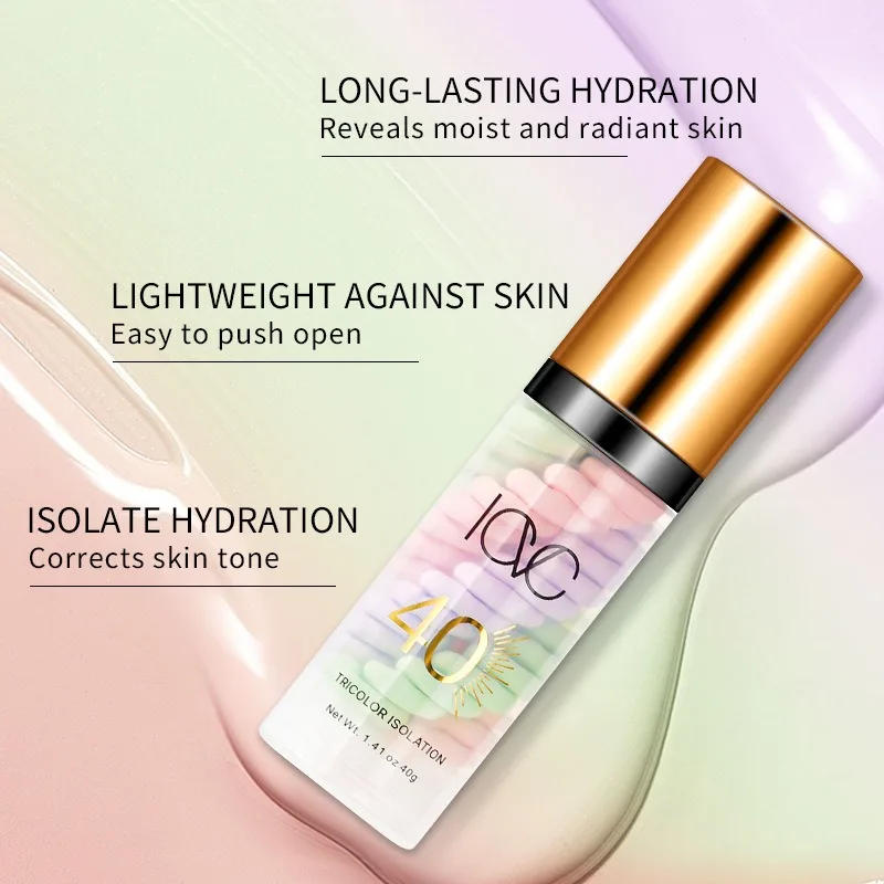 Description Picture 3 of itemTri-color Primer Cream Face Makeup Contour Moisturizing Isolation Waterproof Natural Foundation Base Concealer Brighten SkinTone
