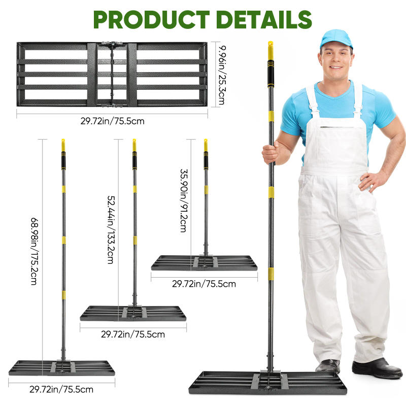 Description Picture 2 of itemLawn Leveling Rake,30"x10" Lawn Leveler Tool for Lawns with 5FT Ergonomic Handle,Heavy Duty Leveling Rakes for Lawns,Yard Garden