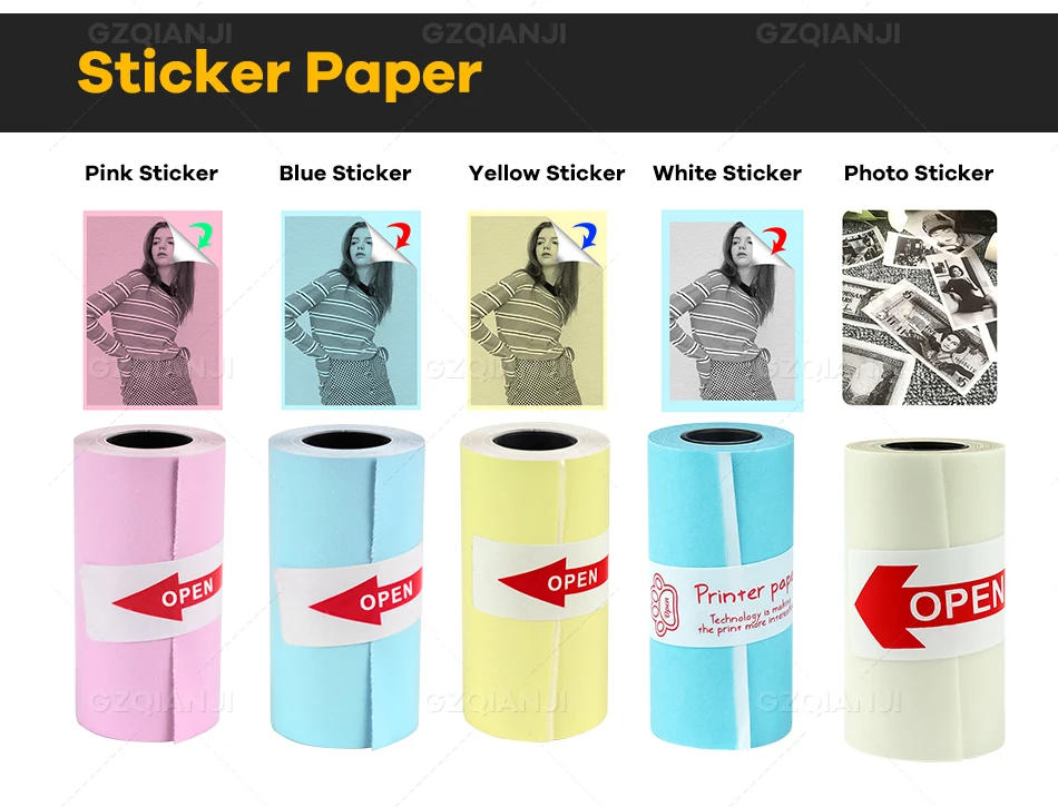 Description Picture 5 of item58mm Mini Photo Printer Thermal Paper Rolls 57x30MM White Color Gift DIY Sticker Label Receipt Bill for Peripage A6 impresora