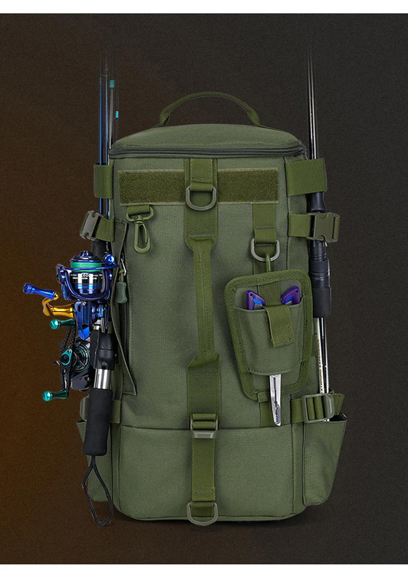 Description Picture 4 of itemLarge Capacity Fishing Gear Storage Backpack Fishing Bag Wet Dry Separation Splash-proof LUYA Bag Hiking Fishing Camping Packs