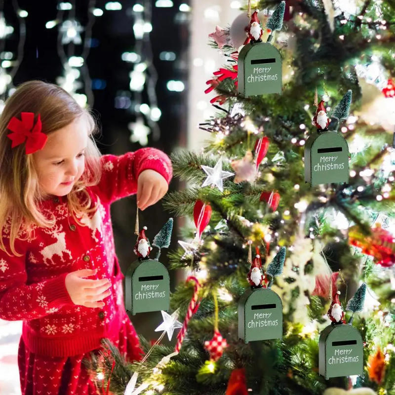 Description Picture 3 of itemChristmas Post Box Santa Claus Faceless Gnomes Metal Storage Case For Gifts Cards Souvenirs Mini Storage For Weddings Baby