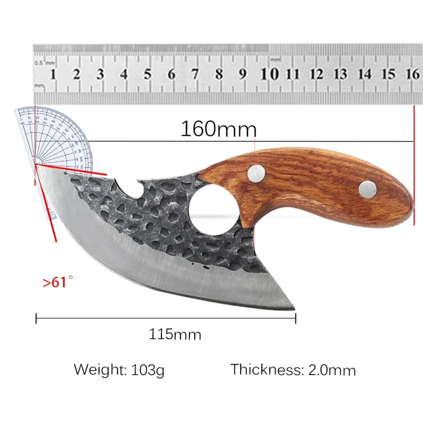 Description Picture 3 of itemMultifunctional Knife Meat Cleaver Bone Cleaver Forging Knife Stainless Steel Kitchen Knife Cooking Tools BBQ