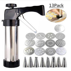 Stainless Steel Cake Cream Decorating Gun Sets Cookie Making Machine Nozzles Mold Pastry Syringe Extruder Kitchen Baking Tools