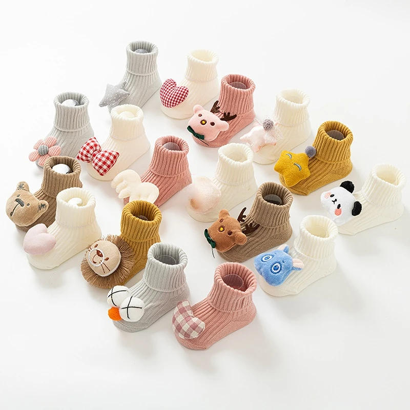 Description Picture 4 of itemBaby Socks Spring and Autumn Non-slip Floor Socks Cute Cartoon Cotton 3D Doll Newborn Baby Toddler Socks 0-24 Months