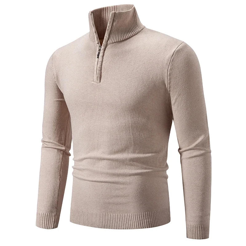 Description Picture 5 of itemAutumn Men's Thicker Half Zipper Sweaters Pullover for Male Hoody Man Sweatshir Spring Solid Color Turtleneck Swewatshirts
