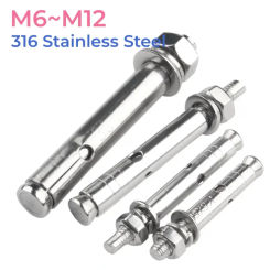 316 Stainless Steel Hexagon Expansion Screw M6 M8 M10 M12 Sleeve Concrete Anchor Bolts