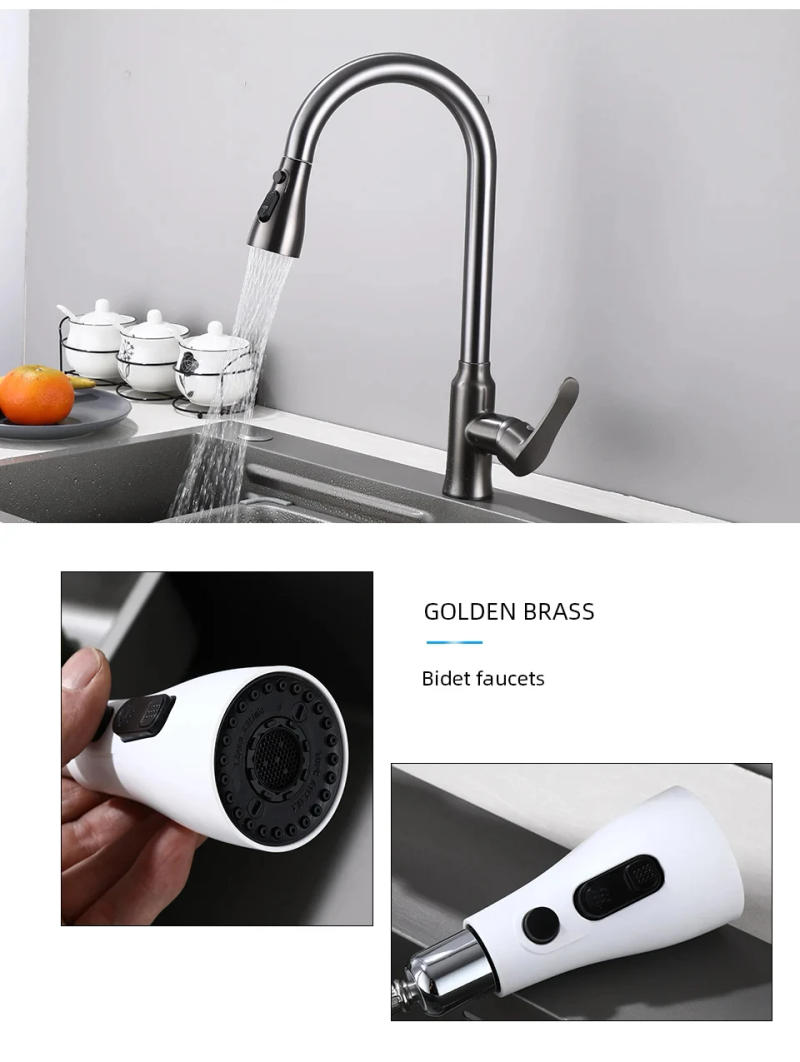 Description Picture 6 of item2025 new kitchen faucet extender 360° rotating nozzle three-speed adjustment powerful scraper home kitchen shower