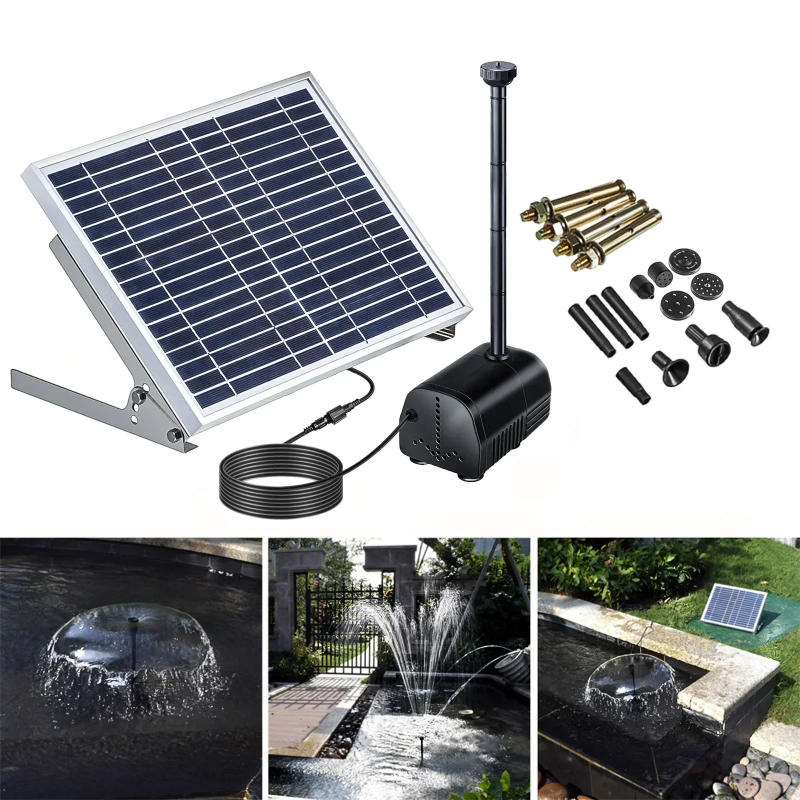 Description Picture 3 of itemAISITIN 10W High-power Solar Landscape Fountain, Super Strong Water Spraying Height, Garden Flower Sprinkler Fountain