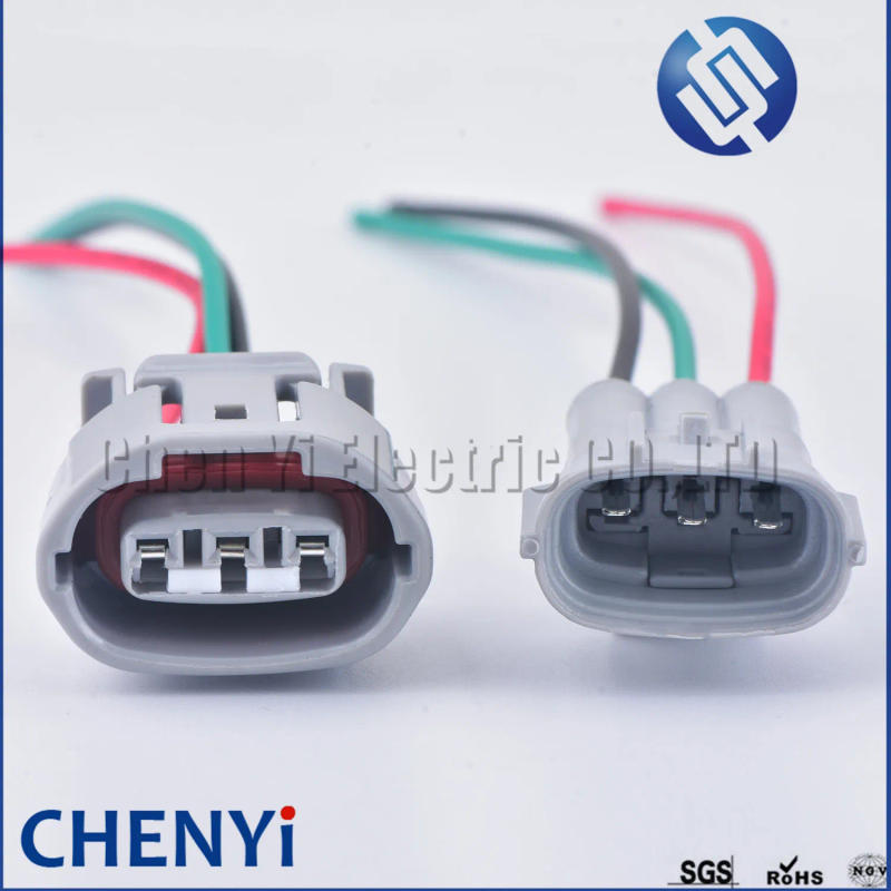 Description Picture 3 of item3 Pin 090 TS Alternator Lead Repair 3 Wire Plug Regulator Harness Plug 6189-0443 90980-11349 For Toyota Suzuki Nissan Denso