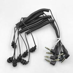 In Ear Single Side Earphone Heavy Bass Flexible Cable 3.5mm Spring Earphones Noise-canceling Wired Headset Single Headphones