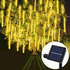 Solar LED Outdoor Lighting Meteor Shower String Lights 8 Tubes Holiday Lights Christmas Tree Garland Wedding Garden Decoration