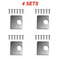 Cabinet Hinge Repair Plate Kit Kitchen Cupboard Door Hinge Mounting Plate With Holes Flat Fixing Brace Brackets Household Tools