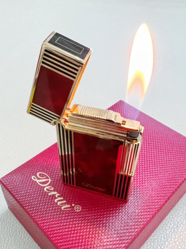 Description Picture 3 of itemDerui-Side-sliding Sound Inflatable Lighter, Metal, High-end Quality, Men's Light, Luxury Gift, New