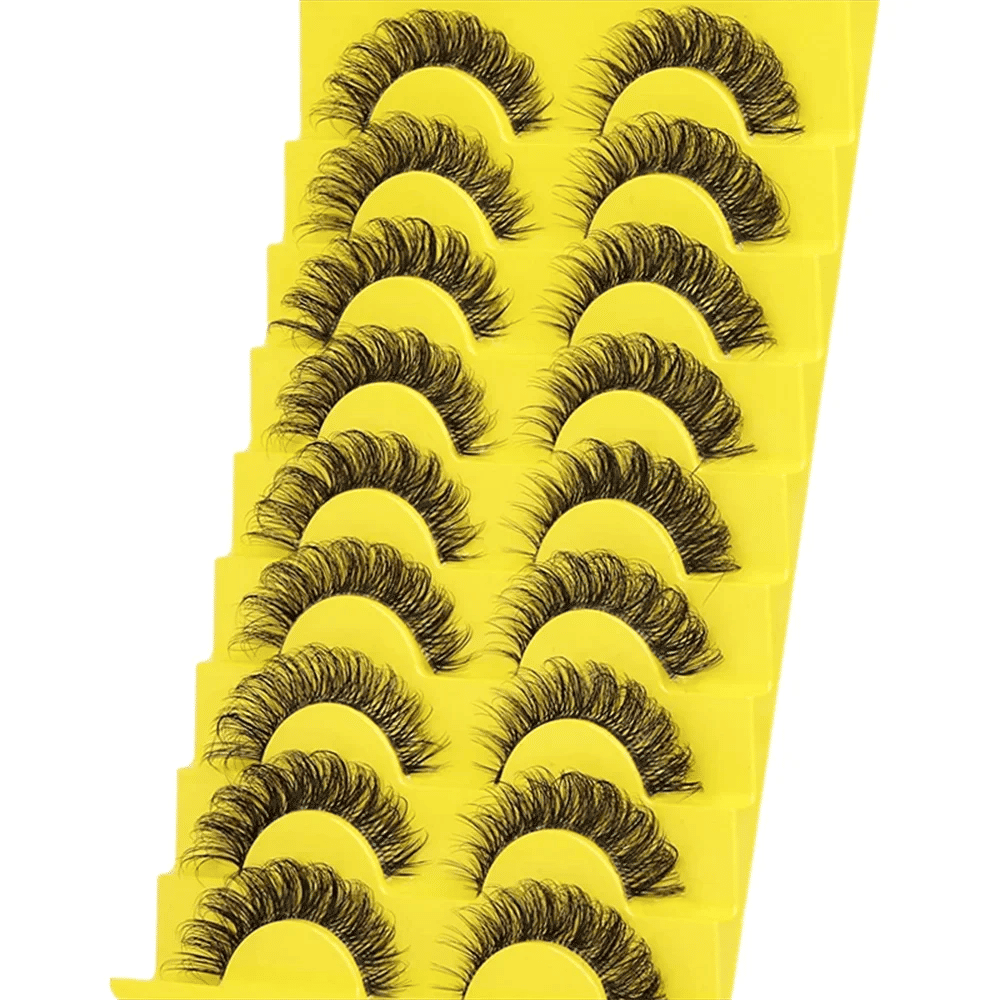 Description Picture 5 of item10 Pairs Faux Mink Eyelashes False Eyelashes Fluffy Lashes Dramatic Volume Lashes Natural Long Eyelashes Makeup