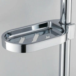 24/25mm Plastic Shower Rail Soap Dish Box Soap Holder Shower Rod Slide Bar ABS Chrome for Sliding Bar Bathroom Tray