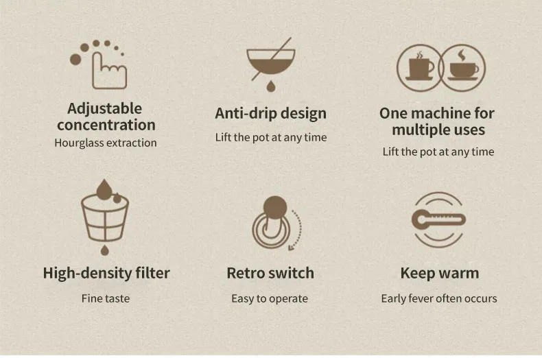 Description Picture 3 of item600ML American Coffee Maker Household Small Automatic Drip Mini Coffee Pot Flower Teapot Dual-Purpose Hot Drink 220V