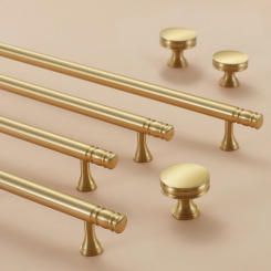 Solid Brass Wardrobe Handle Nordic Chrome-plated Gold Drawer Knob Cabinet Door Handle Kitchen Cabinet Long Handles