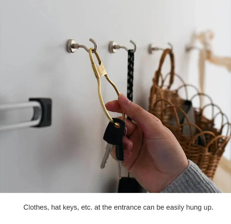 Description Picture 4 of item1-8PCS Strong Neodymium Magnetic Hook Hold Up To 12kg 5Pounds Diameter 20mm Magnets Quick Hook for Home Kitchen Workplace Etc