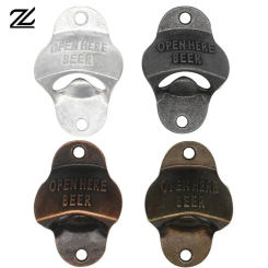 Retro Open Here Beer Bottle Opener Wall Mounted Vintage Bar Cafe Wall Decoration Beer Openers BBQ Camping DIY Door Opener Tools