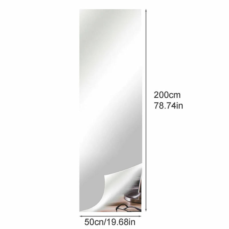 Description Picture 4 of item1 Roll PET Mirror Wall Sticker Self Adhesive Mirror Sheets DIY Home Decor Removable 50*200cm Art Mirror Surface Wall Sticker