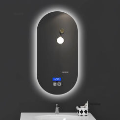 Nordic Multifunctional Smart Luminous Bath Mirrors Wall Mounted Anti-fog Led Bathroom Mirrors Designer Bedroom Makeup Mirrors M