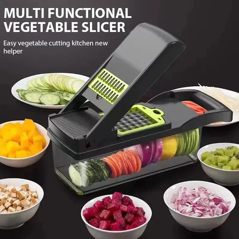Description Picture 4 of item16 in 1 Multifunctional Vegetable Chopper Onion Chopper Handle Food Grate Food Chopper Kitchen tools Vegetable Slicer Dicer Cut