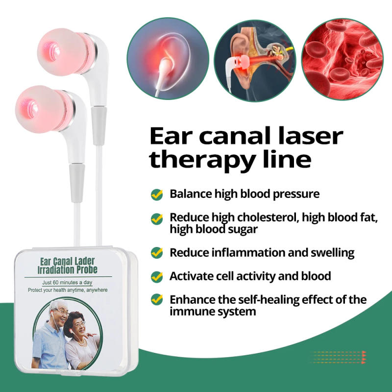 Description Picture 2 of itemEar Canal Laser Physiotherapy Line 650nm Red Light Balance High Blood Pressure Reduce High Blood Fat & Blood Sugar Laser Therapy