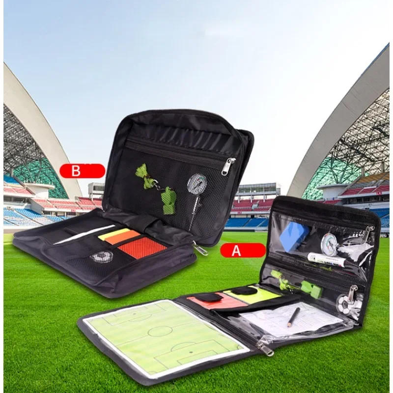 Description Picture 2 of itemProfessional Football Referee Bag With Whistle Red Yellow Cards Pick Edge Coin Barometer Soccer Wallet Set Kit Referee Equipment