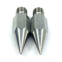M10 GPS Pole Tip Sharps Point Stainless Steel Replacement Tip Mini Rod 1/4" Internal Thread Durable 9.8mm Fit For Prisms Pole