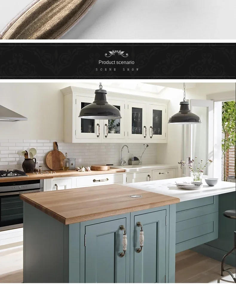 Description Picture 6 of itemMarble Series Ceramic Cabinet Handles Zinc Alloy Cabinet Pulls Drawer Knobs Wardrobe Door Handles Furniture Handle