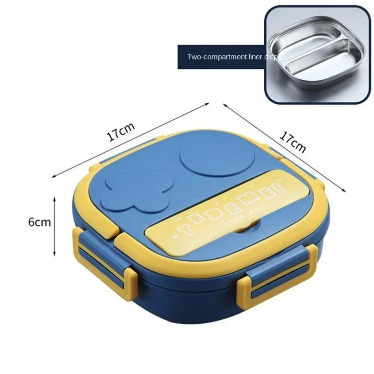 Description Picture 6 of item550ML Kids Baby Snacks Container Outdoor Picnic Stainless Steel Lid Bento With Compartment Travel Leakproof Lunch Box School