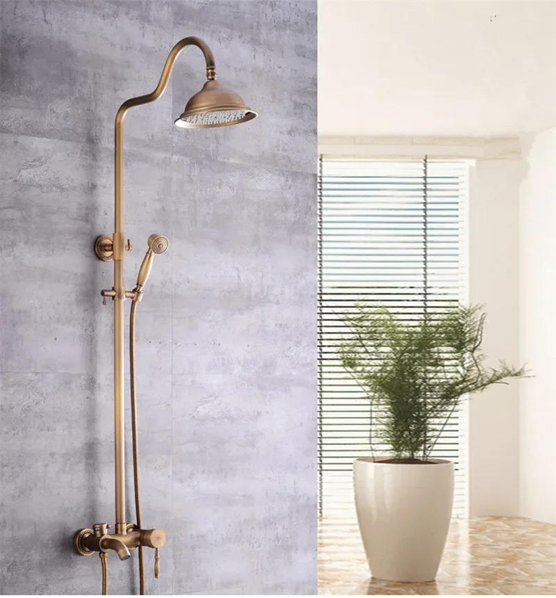 Description Picture 2 of itemAntique Bronze Rainfall Shower Sets Bathroom  Faucet  With Tub Brass Bath & Set Bathtub