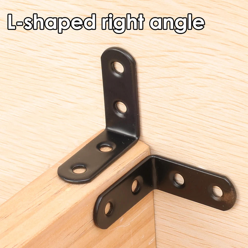 Description Picture 5 of item10/30pcs L-shaped Corner Bracket Universal Furniture Corner Connector Heavy Duty Angle Shelf Joint Fastener Brackets With Screws