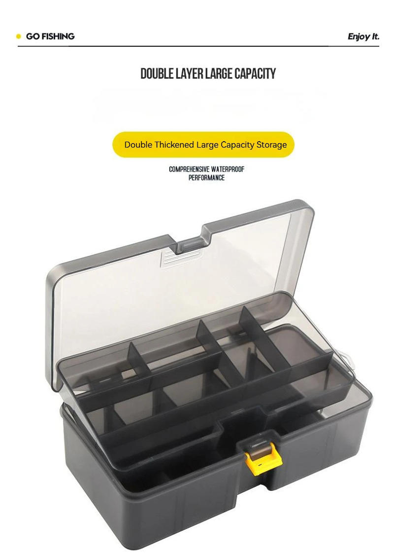 Description Picture 2 of itemFishing Tackle Box Double Layer Large Capacity Lure Tackle Box Fishing Accessories Tool Fake Bait Multifunctional Storage Box
