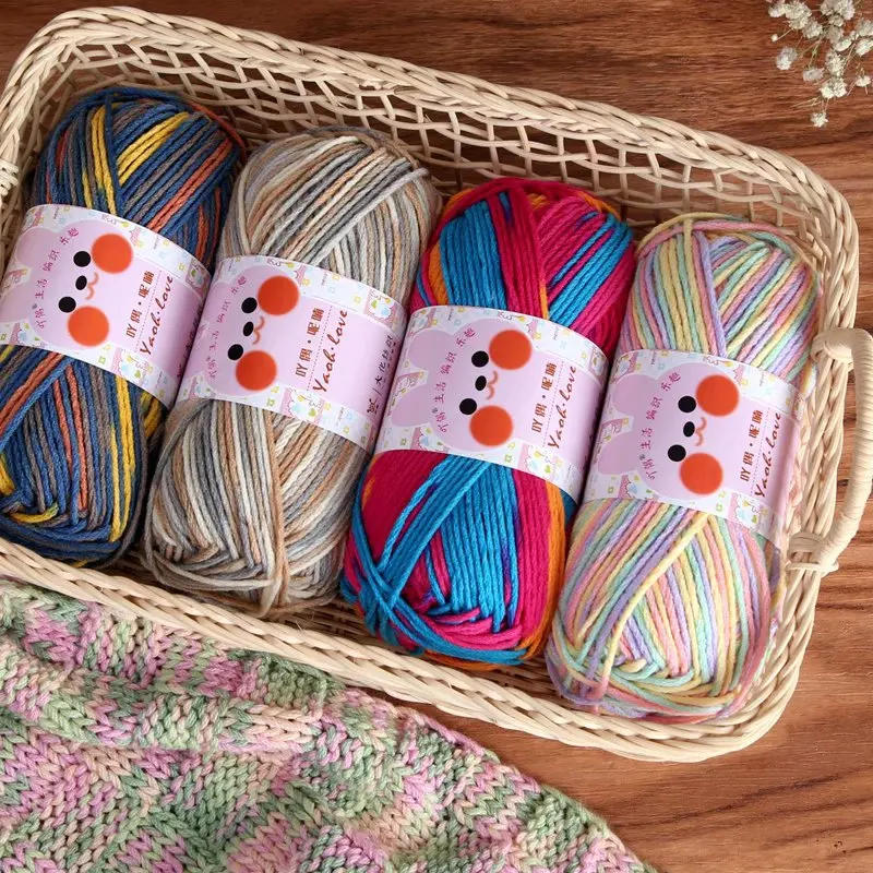 Description Picture 2 of item100g/Roll 170M Section Dyed Milk Cotton Wool Ball Thick Yarn Milk Cotton Yarn Threads Hand Knitted Baby DIY Scarves Socks Line