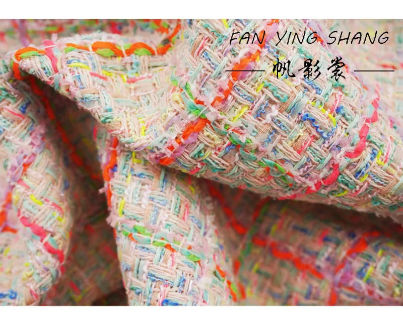 Description Picture 4 of itemDopamine Colors Acrylic Fiber Tweed Fabric For Coat Tela Brillante Tissus ткань для African Sewing Tecidos Textile ツイード בדים Diy